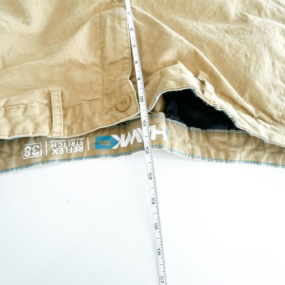 Tony Hawk Men's Chino Shorts Reflex Stretch Flat Front Gold Size 38 - Picture 4 of 7